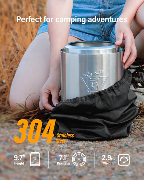 YEFU Low Smoke Tabletop Fire Pit 9.7 x 7.1 in, Safe Burning Camping Stove with Travel Bag, 2 Mini Sticks & Fireproof