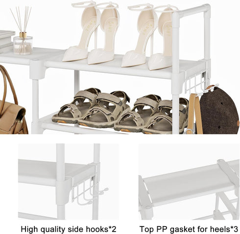 WOWLIVE 9 Tiers Large Shoe Rack Organizer for Closet, Stackable Heavy Duty Shoe Storage with Metal Connectors