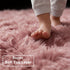 5Ft Blush Fluffy Round Rug for Bedroom, Fuzzy Plush Circle Area Rugs for Baby Kids Room Decor Aesthetic, Shaggy