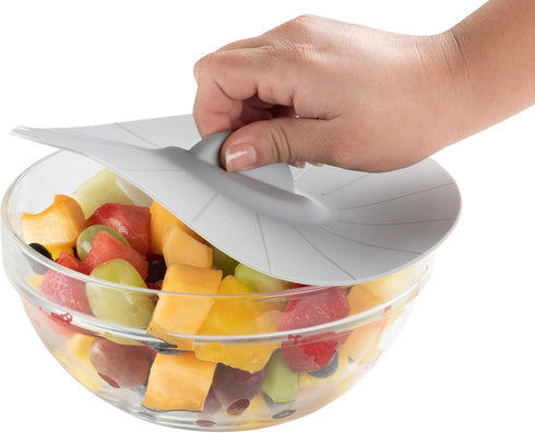 HIC Kitchen Cooking and Storage Lids, High-Heat Silicone, Set of 3