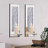 Pibeyer set 2, Crystal Crush Diamond Wall Candle holder of Rectangle Silver Mirrored Candle Sconces, Home Wall