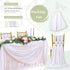 10Ft 1 Piece White Chiffon Table Runner - 27x120 Inches Sheer Chiffon Fabric for Bridal Party Decorations