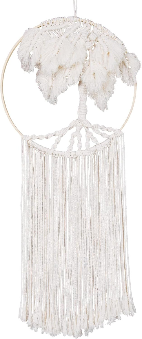 Solid Oak Macrame Wall Hanging Tree Decor