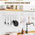 Kitchen Utensil Rack Wall Mount, White Adhesive Kitchen Utensil Hanger No Drilling Kitchen Utensil Holder Space Saving Kitchen Wall Hooks for Kitchen Bathroom Camper - 2 Packs by HOMEBROS