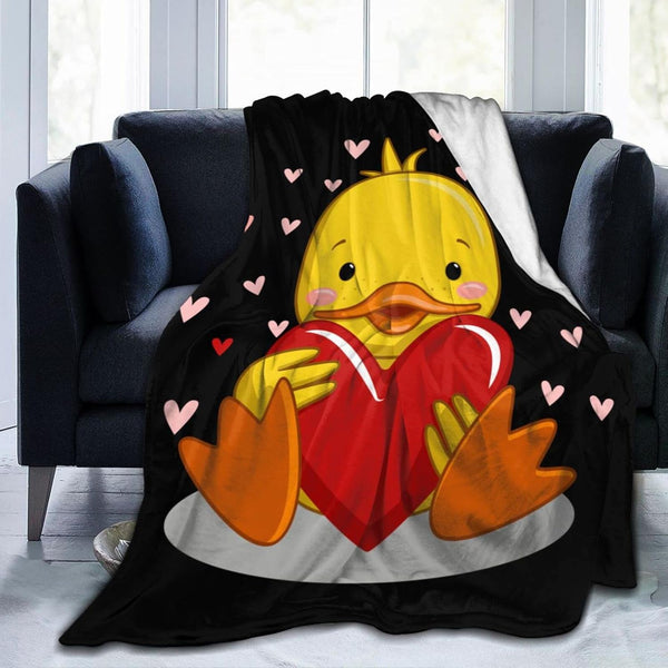 Perinsto Cute Duck with Heart Throw Blanket Ultra Soft Warm All Season Decorative
