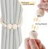 2 Pack Magnetic Curtain Tiebacks, Curtain Holdbacks for Draperies, Wood Bead Curtain Tiebacks, Elegant Curtain Tie
