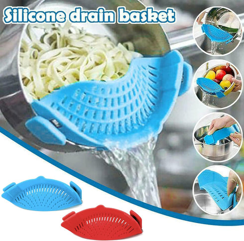 2 Pcs Clip on Strainers, Silicone Pot Strainer for Pasta Meat Vegetables, Fit All Pots and Bowls