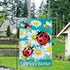 Welcome Ladybug Garden Flag, Vertical Double Sided Sunflower Bee Burlap Summer Yard Decor (12.5 x 18)