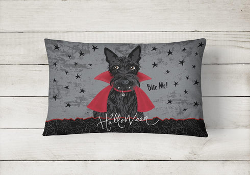 Caroline's Treasures VHA3037PW1216 Halloween Vampire Scottie Canvas Fabric Decorative Pillow, Indoor Outdoor