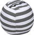 Miaowater 2 PCS Stuffed Animal Storage Bean Bag Chair Cover, Cotton Canvas with Zipper, Grey 24"