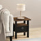 Furinno Modern Side Table, Square Top End Table with Storage Bin, Night