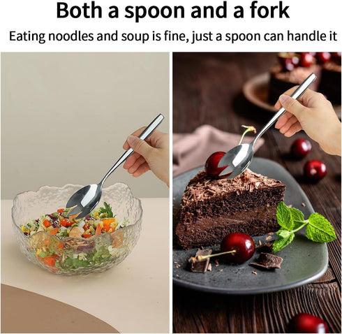 Salad Server Set, 4 Pieces Stainless Steel Salad Serving Set, Salad Spoon, Fork, Dishwasher Safe