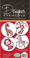 Designer Stencils Jungle Animals Cookie, Beige/Semi-Transparent, Fits 3" Circle