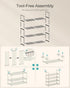 4-Tier 10-15 11.8 26.8 28.4 Inches, ULSA204B01 SONGMICS Shoe Rack, Shoe Organizer, Metal Storage Shelf, Upright