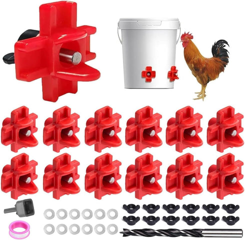 40 Pcs Horizontal Chicken Waterer Nipples with Drill Bits, Leakproof Poultry Watering