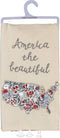 Primitives by Kathy Patriotic Embroidered Dish Towel, 20"x 26", America The Beautiful