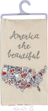 Primitives by Kathy Patriotic Embroidered Dish Towel, 20"x 26", America The Beautiful
