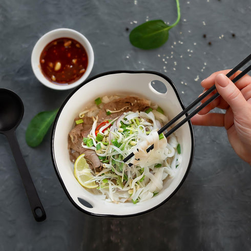 Ceramic Ramen Bowl with Chopsticks and Spoon, 26 oz Deep Japanese Noodle Bowl for Udon, Soba, Pho, Microwave Safe