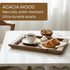 Counter 15.7"x11" PANDAWOOD Wood Serving Tray - Large Acacia Wooden Tray for Coffee Table Ottoman - Ottoman Tray Decor