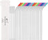 MUTNITT Set of 20 Reusable 10.5" Bent Stainless Steel Straws, 20 Silicone Tips, 5 Cleaning Brushes, 1 Travel Case,
