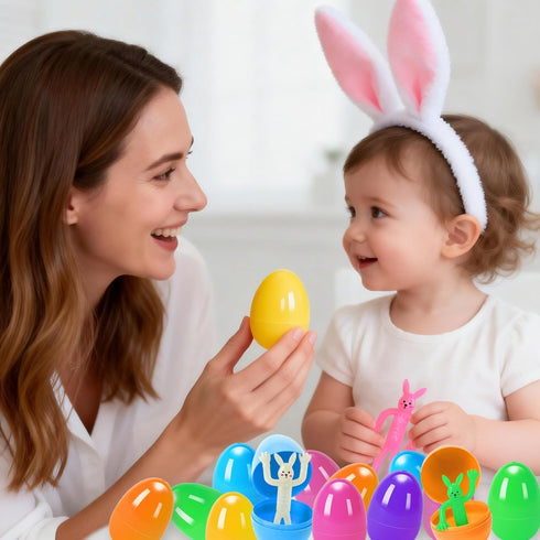 36Pack Labrostar Prefilled Easter Eggs with Squeeze Toys Inside Bright Colorful Filled Squeeze Toys Easter Basket