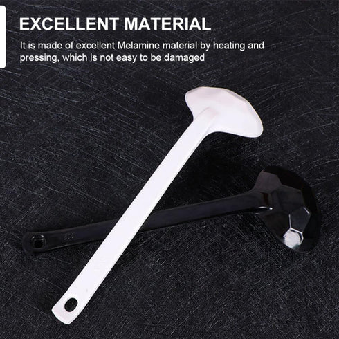 Hemoton 5pcs Melamine Soup Ladle, Long Handle Asian Soup Spoon for Cooking Gravy
