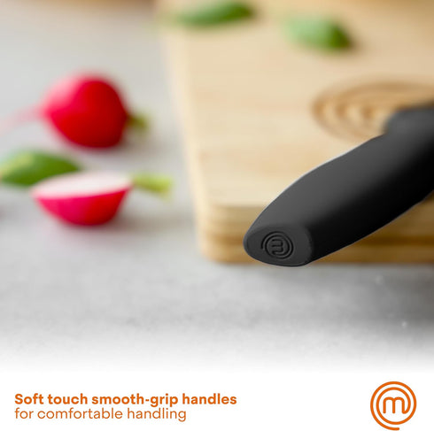 MasterChef Kitchen Knives Set of 3, Small Knife Set for Home Cooking, Extra Sharp Non Stick Blades