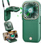 DAVID ROCCO Mini Portable Handheld Fan, 3 Speeds, Rechargeable, Green, Perfect for Travel, Home, Office