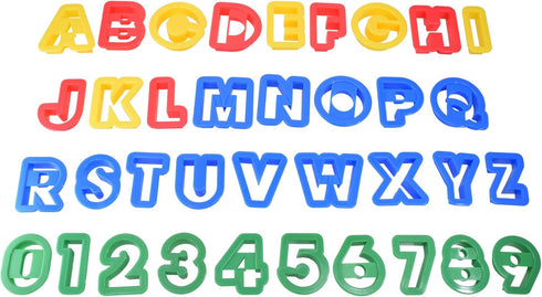 R&M International Alphabet and Number Cookie Cutters, 1.5", 36-Piece Bucket