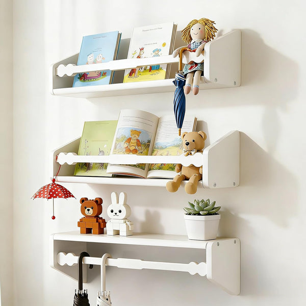 comfoyar Nursery Floating Book Shelves for Wall Set of 3, 15.7 Inch