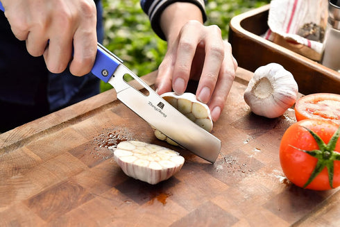 Folding Chef Knife 4.8" Utility Knife with Sharp 440A Stainless Steel Blade and G10 Handle for Outdoor Camping Cooking