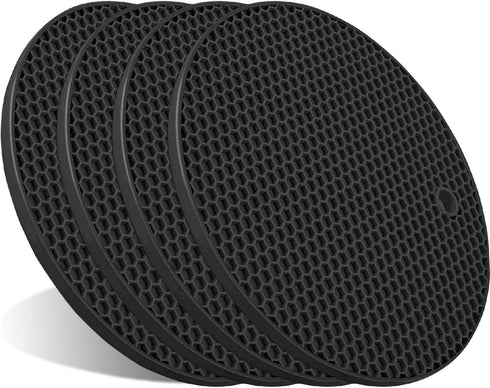 4 Pcs Trivets for Hot Dishes, Kitchen Heat Resistant Pot Holders, Extra Thick Non Slip Silicone Mat, Hot Pads