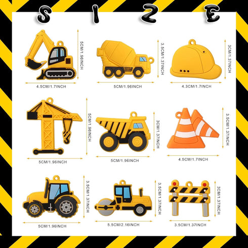36 Fumete Pcs Construction Tractor Party Favors Fillers Construction Keychains Goodie Bags Stuffers for Kid Student