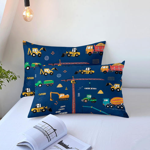 3 Set Sets, Sets Pcs Twin Bedding for Boys, Kids Construction Truck Comforter Excavator Truck Twin Boys Bedding for All
