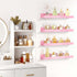4 Pack 15 Inch Pink Acrylic Shelves, Kids Floating Bookshelf for Kids Room, Modern Nail Polish Rack Sunglasses