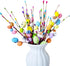 VSHZXFH 33pcs Artificial Spring Floral Stems Spray Vine with Pastel Eggs and Berries - Table Centerpiece Twig Branches
