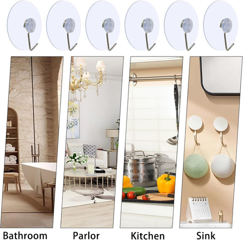 Honbay 30pcs 45mm/1.77" Bathroom Kitchen Suction Cup Wall Hook Hanger