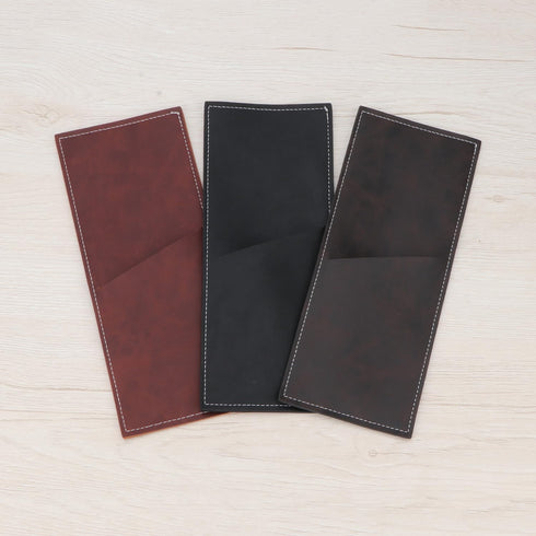 Leather Cutlery Sleeve Utensil Holders, 2 Pcs (Red brown/Wine red) for Knife and Fork Silverware, Mother's Day Decor