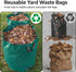 3-Pack 72 Gardzen Gallon Yard Waste Bags, Reusable Heavy Duty Collapsible Garden Leaf Bags with Plastic Ring, Stand-Up