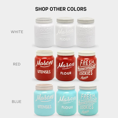 Mason Jar Flour Container, Airtight Kitchen Canisters for Countertop, Durable Ceramic Jar with Lid, Farmhouse Decor