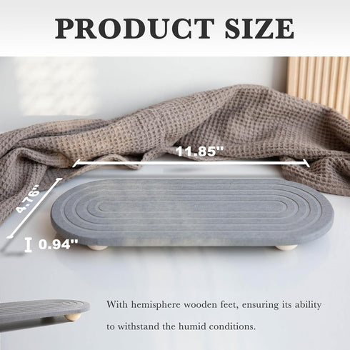 Instant Dry Sink Caddy Organizer - Water Absorbing Stone Tray for Kitchen Bathroom Countertop, Fast Drying