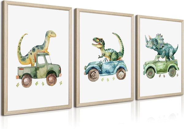 SYYANKK Dinosaur Nursery Wall Art Kids Canvas Poster Baby Boy Nursery Wall Decor