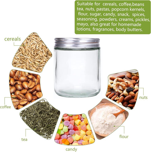 6 Pack 16 oz Glass Jars with Lids, Kitchen Canisters for Food Storage, Pantry Organization for Flour, Sugar, Coffee