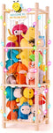 Hsenowi Stuffed Animal Storage Zoo Organizer Natural Pine Plushies Storage with Elastic Bands