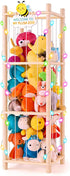 Hsenowi Stuffed Animal Storage Zoo Organizer Natural Pine Plushies Storage with Elastic Bands