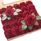 Floroom 25pcs Artificial Flowers Dark Red Foam Fake Roses with Stems for DIY Wedding Bouquets, Party Decorations