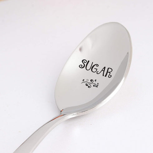 Gift for Best Friend | 7 Inch Sugar Engraved Stainless Steel Spoon for BFF, Valentine's, Wedding, Christmas