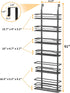 Moforoco 6-Tier Over The Door Pantry Organizer, Black Hanging Basket Cabinet Door Wall Spice Rack Shelves