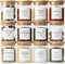 Glass Spice Jars with Labels-12 Pack- 6.8oz- 360 Labels- Spice Containers with