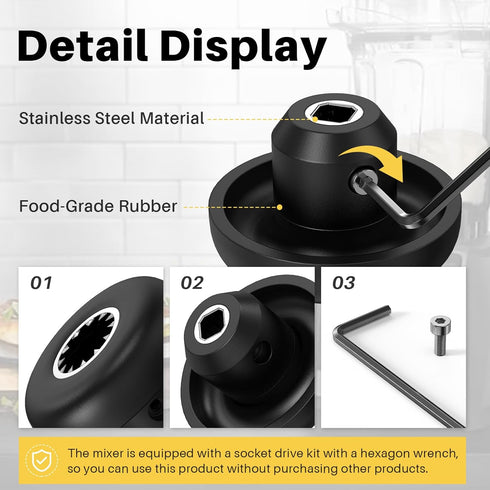 Vitamix Blender Wet Blade Replacement Assembly with Wrench and Drive Socket, Compatible with 64oz and 32oz Container